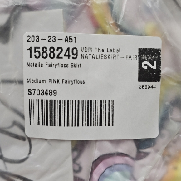 VDM The Label ✦ “Natalie” Fairyfloss Cover Up ✦ Rainbow Doodle Print Cinch Tie M - Picture 13 of 15